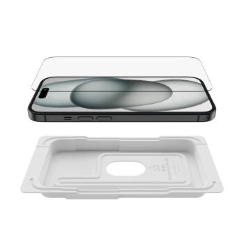 Pellicola in Vetro UltraGlass 2 per iPhone 16 ed IPhone 15 con supporto per l’installazione incluso