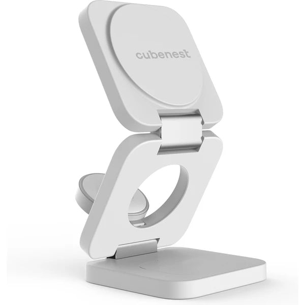 Cubenest 3in1 E310 - Caricabatterie Wireless Magnetico Pieghevole Bianco 20W