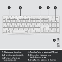 Kit Tastiera e mouse wireless MK270 - Bianco