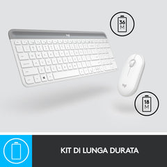 Kit Tastiera e mouse wireless MK470 - Bianco