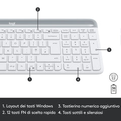 Kit Tastiera e mouse wireless MK470 - Bianco