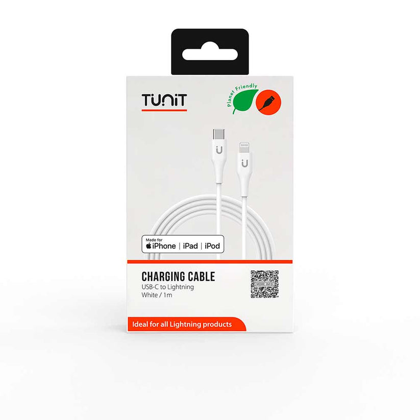 Cavo di ricarica e trasferimento Tunit da USB-C a connettore Lightning 1m - Bianco