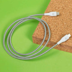 Cavo di ricarica e trasferimento Tunit da USB-C a connettore USB-C 60W 1m - Titanio bianco
