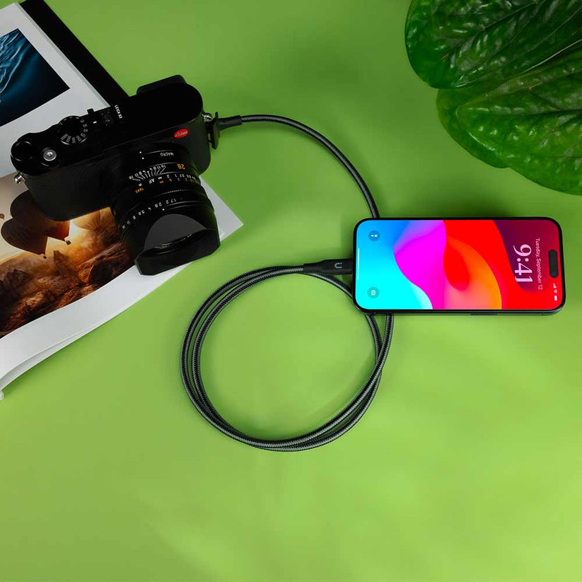 Cavo di ricarica e trasferimento Tunit da USB-C a connettore USB-C (USB4 40Gbps 240W) 2m - Titanio nero