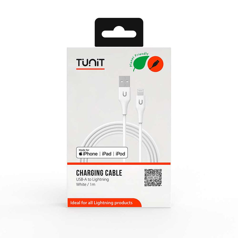 Cavo di ricarica e trasferimento Tunit da USB-A a connettore Lightning 1m - Bianco