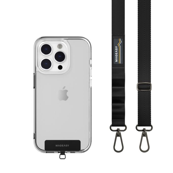 Tracolla 20mm + Gancio per iPhone - Nero