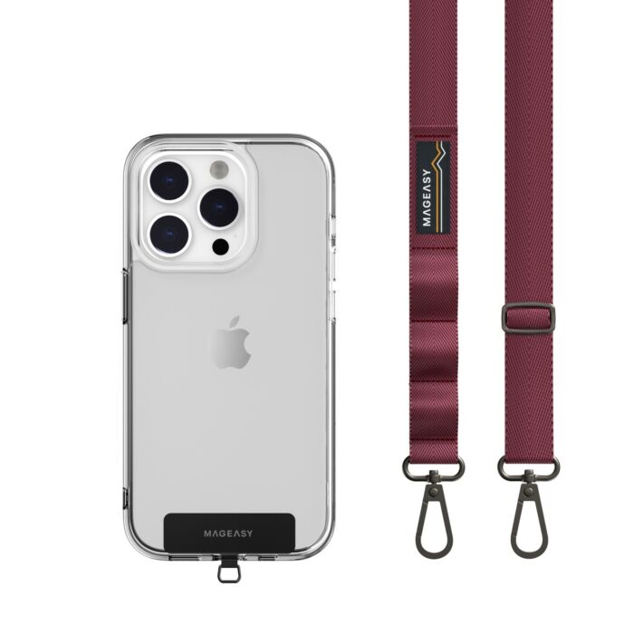 Tracolla 20mm + Gancio per iPhone - Borgogna
