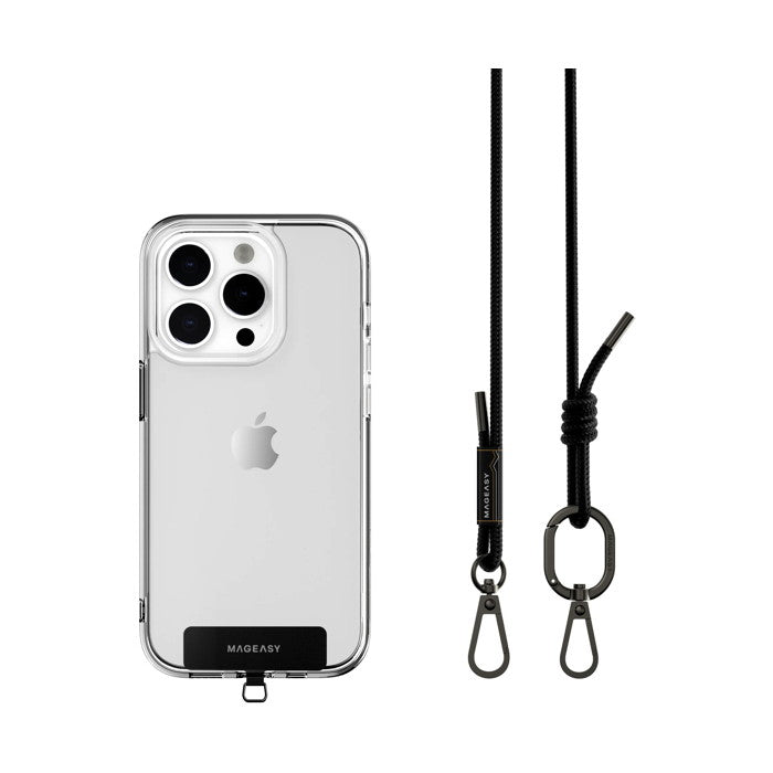 Tracolla 6mm + Gancio per iPhone - Nero