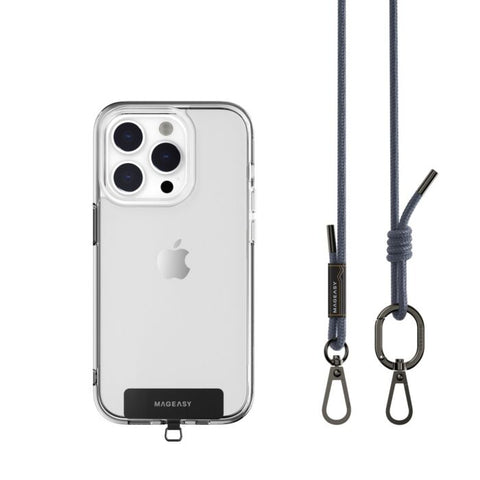 Tracolla 6mm + Gancio per iPhone - Blu Scuro
