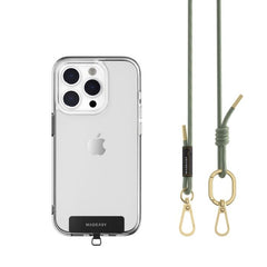Tracolla 6mm + Gancio per iPhone - Verde Salvia