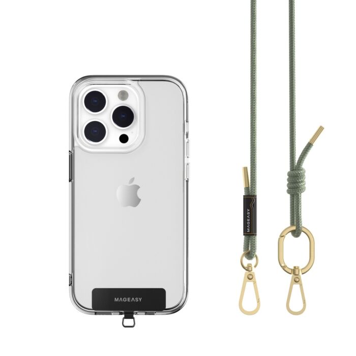 Tracolla 6mm + Gancio per iPhone - Verde Salvia