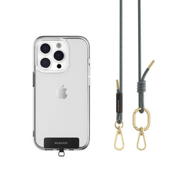 Tracolla 6mm + Gancio per iPhone - Blu Nebbia