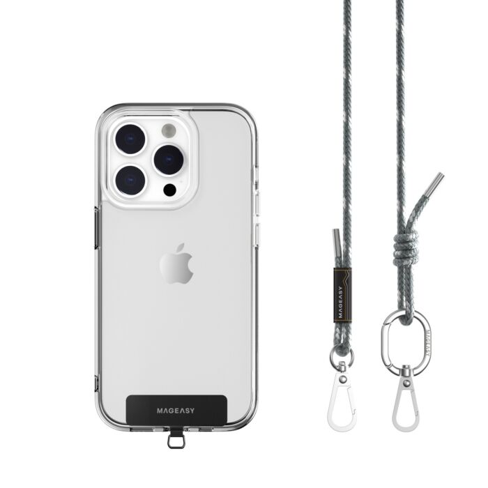 Tracolla 6mm + Gancio per iPhone - Blu Milkshake