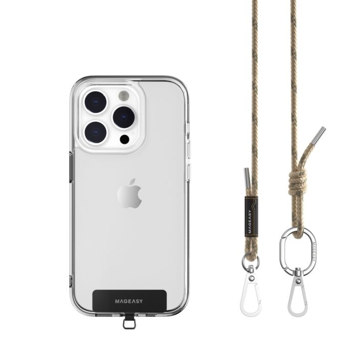 Tracolla 6mm + Gancio per iPhone - Avena Marrone