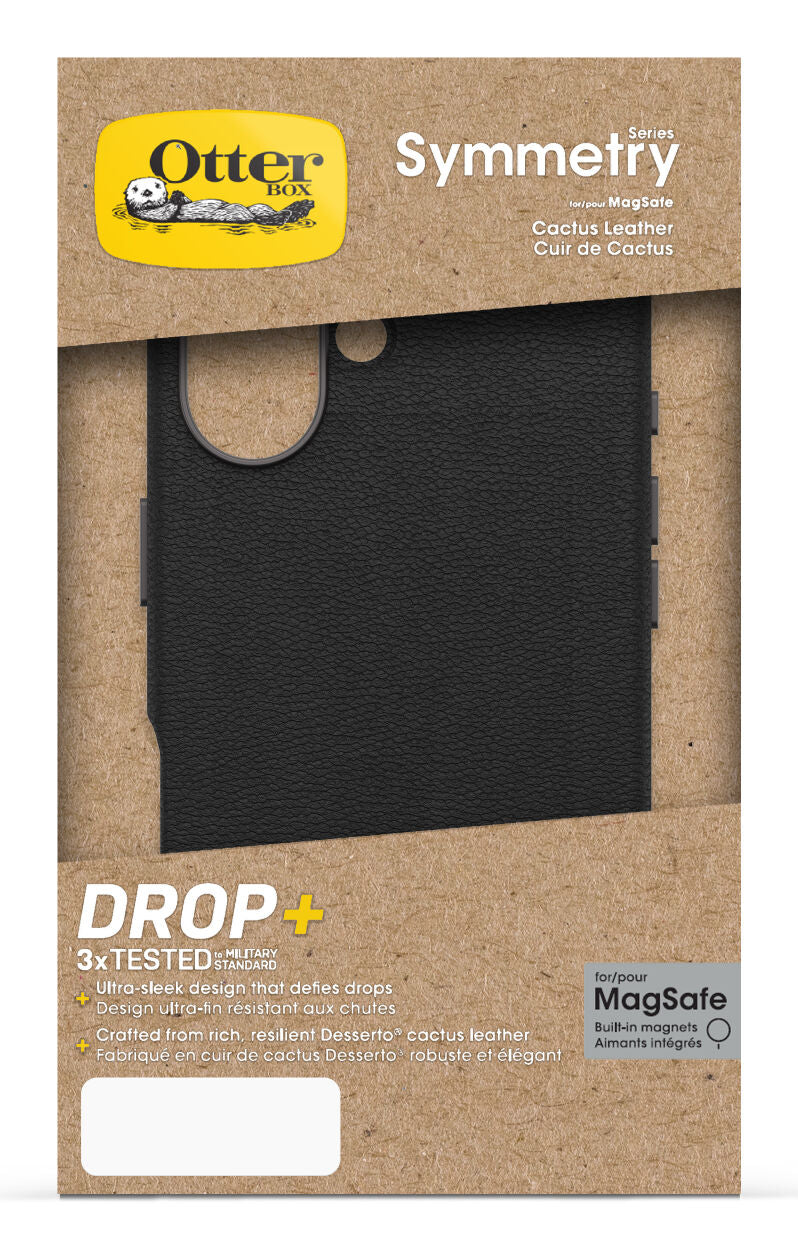Custodia Symmetry Pelle di Cactus per iPhone 16 - Nero