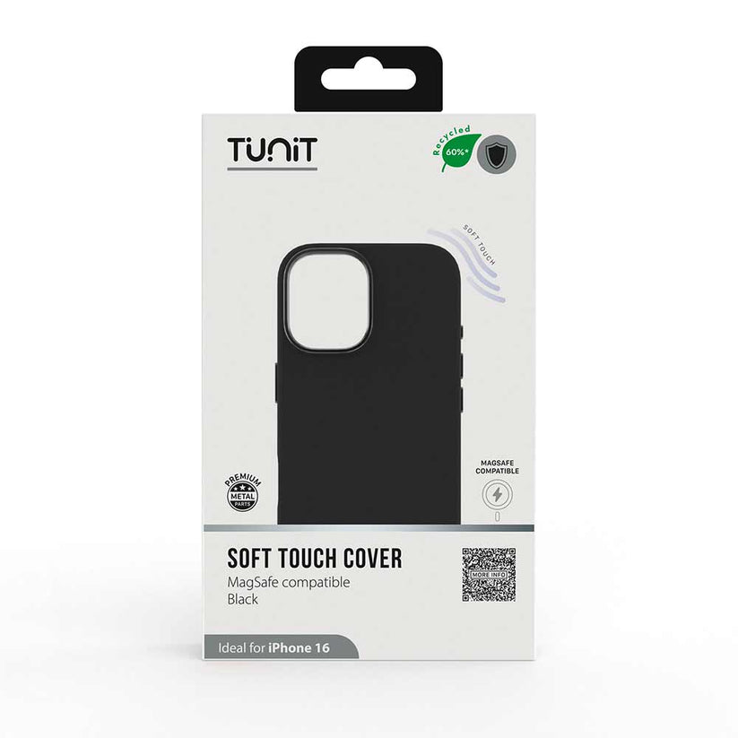 Cover Tunit Soft Touch per iPhone 16 compatibile MagSafe - Nero