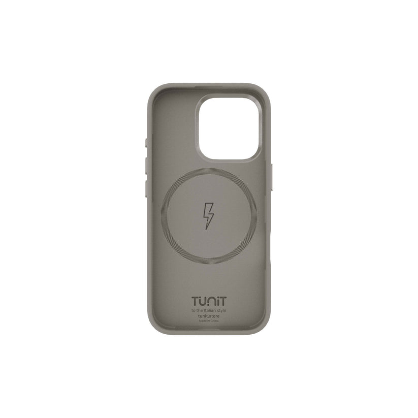 Cover grigio per iPhone 16 Pro Tunit Soft Touch compatibile con MagSafe