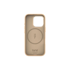 Cover beige per iPhone 16 Pro Tunit Soft Touch compatibile con MagSafe