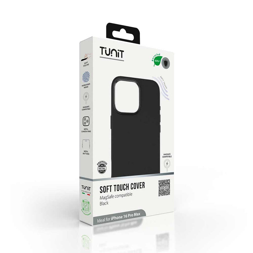 Cover Tunit Soft Touch per iPhone 16 Pro Max compatibile MagSafe - Nero