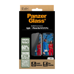 PanzerGlass Privacy Screen Protector per iPhone 16e / iPhone 14 / iPhone 13 / iPhone 13 Pro