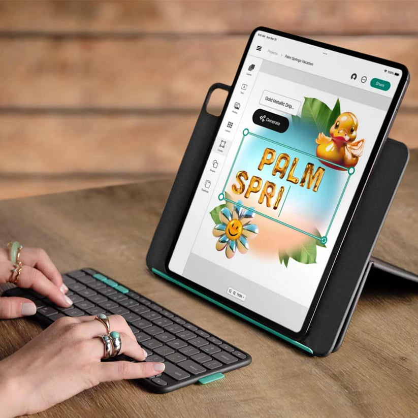 Custodia con tastiera Logitech Flip Folio per iPad Pro 13" M4 e iPad Air 13" M2/M3 - Grafite