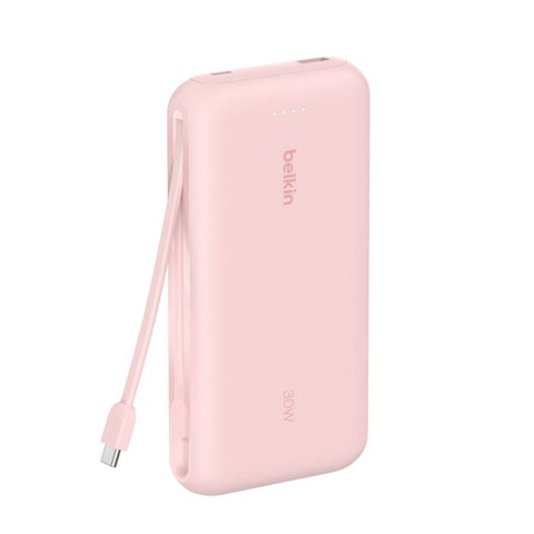 Belkin BoostCharge PowerBank 20K con cavo integrato USB-C rosa