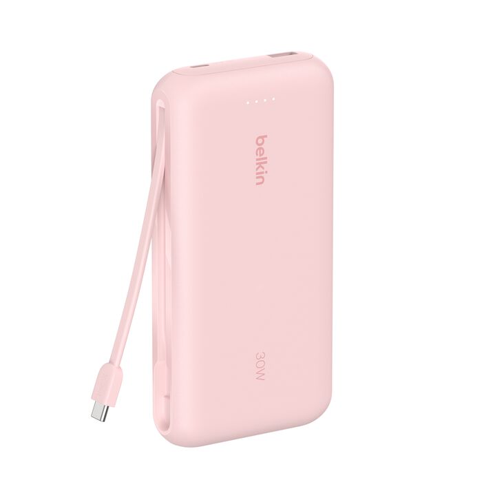 Belkin BoostCharge PowerBank 20K con cavo integrato USB-C rosa