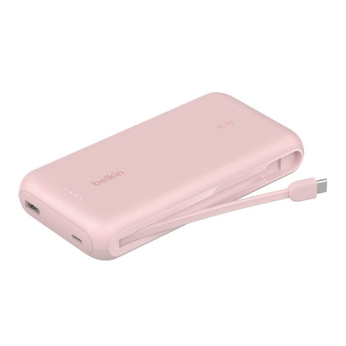 Belkin BoostCharge PowerBank 20K con cavo integrato USB-C rosa