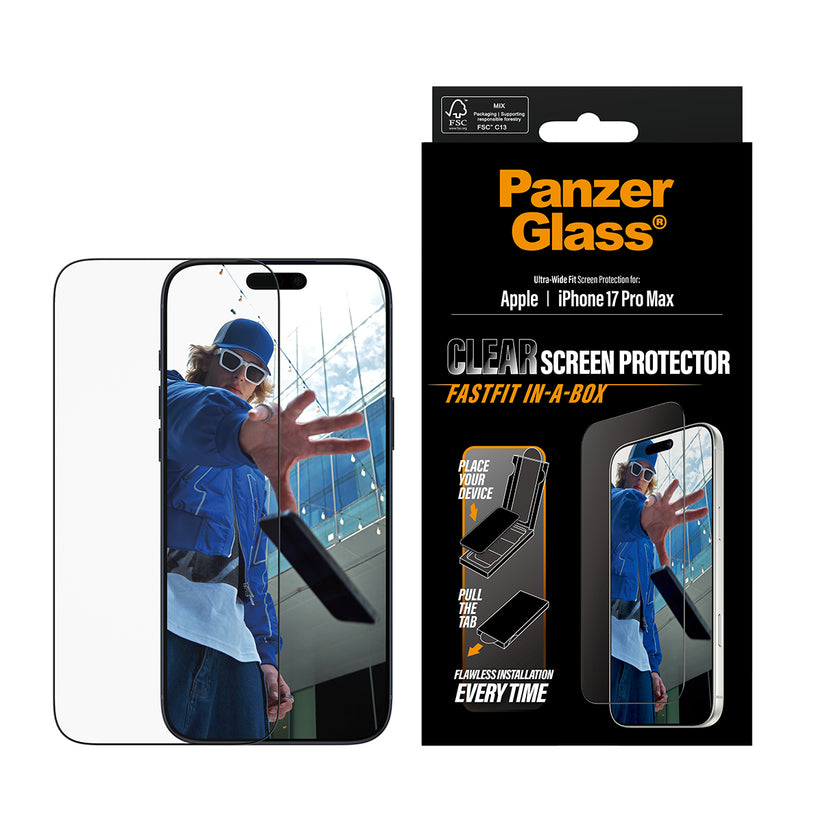 PanzerGlass Screen Protector Ultra-Wide Fit per iPhone 17 Pro Max