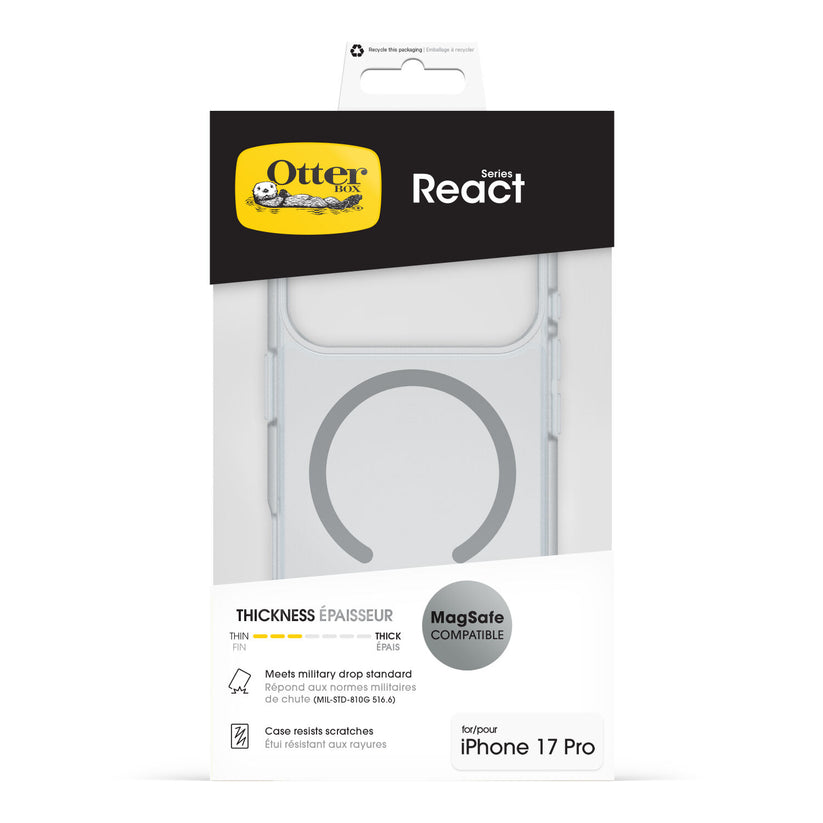 Cover OtterBox React Series per iPhone 17 Pro - Trasparente