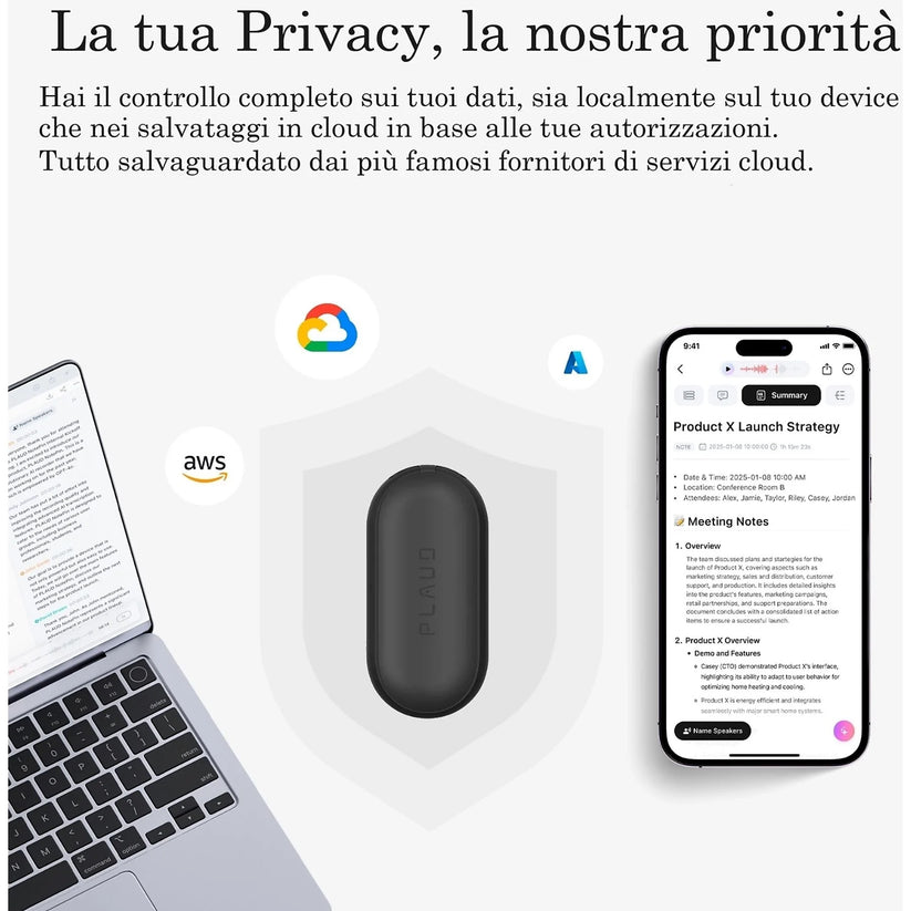 Plaud NotePin - Registratore IA indossabile