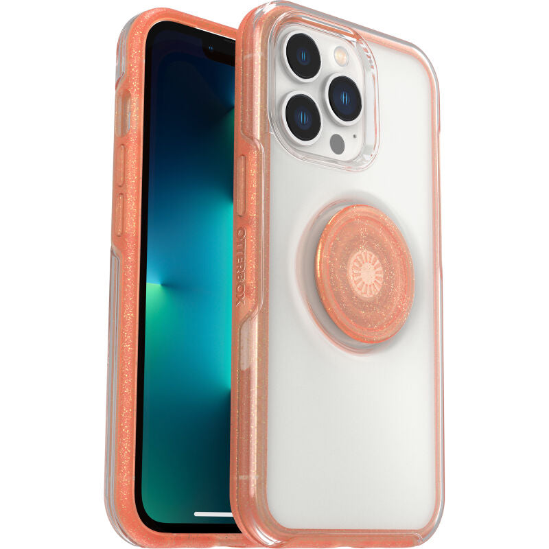 Cover per iPhone 13 Pro OtterBox Otter+Pop - Trasparente e corallo