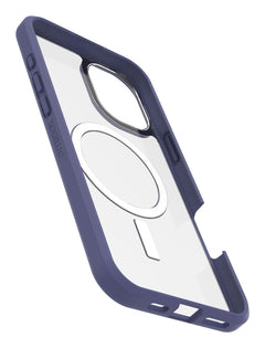 Cover React trasparente con bordi viola per iPhone 16 Plus