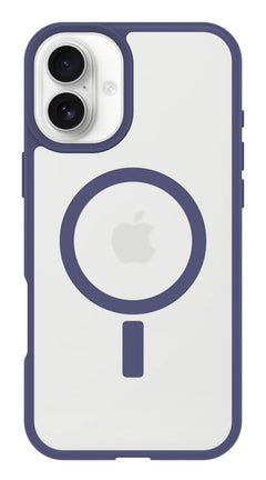 Cover React trasparente con bordi viola per iPhone 16 Plus