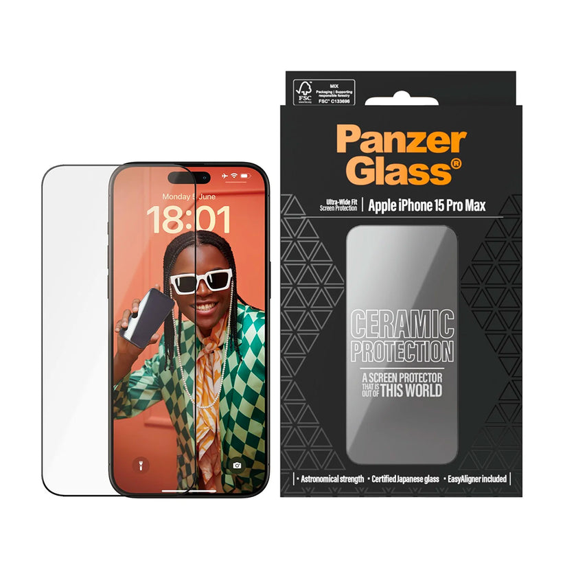 PanzerGlass Ceramic Screen Protector per iPhone 15 Pro Max