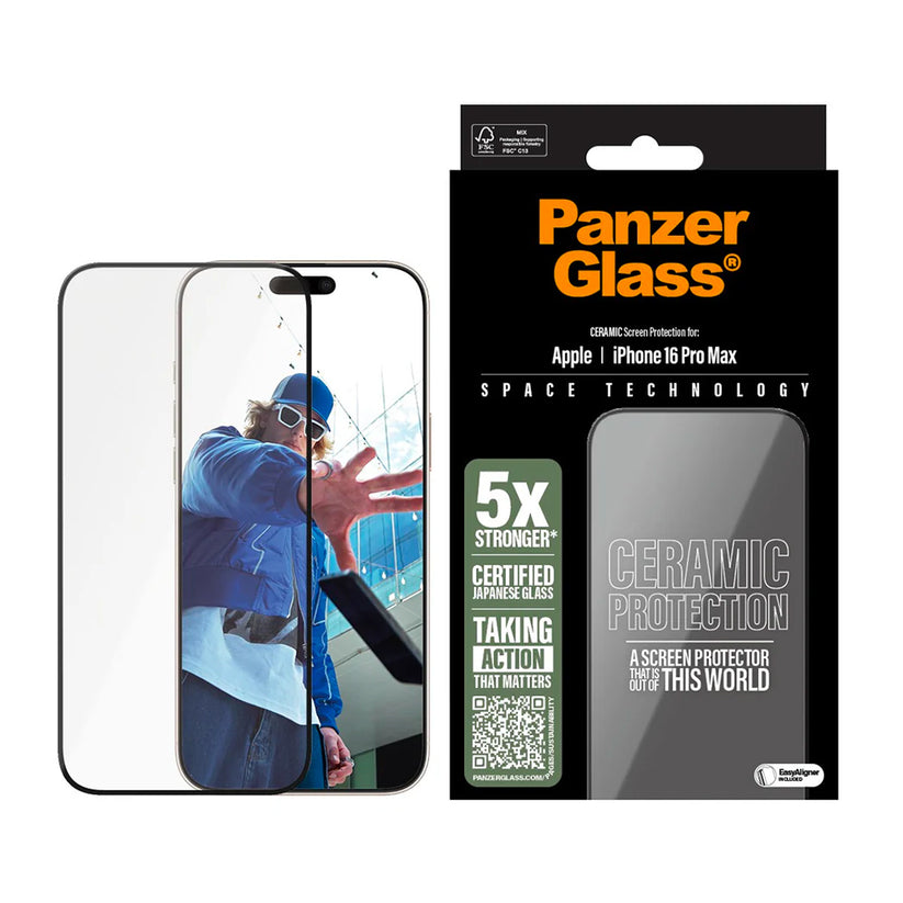 PanzerGlass Ceramic Screen Protector Ultra-Wide Fit per iPhone 16 Pro Max