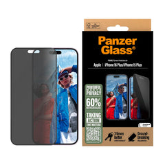 PanzerGlass Privacy Screen Protector per iPhone 16 Plus e 15 Plus