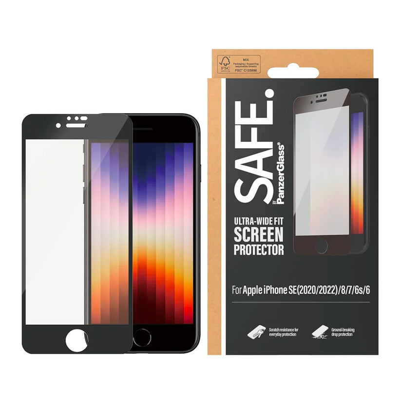 SAFE. by PanzerGlass Screen Protector iPhone 8 | 7 | 6 | 6s | SE 2020/2022 | Edge-to-Edge