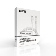 Cavo di ricarica e trasferimento Tunit da USB-C a Lightning - 1mt
