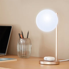 Lexon Bubble Lamp - Lampada da scrivania con caricatore wireless integrato - Oro
