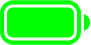 L’icona verde fluorescente di una batteria completamente carica.